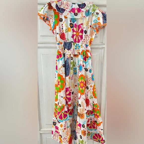 NWT SZ L Maude Vivante Colorful Floral Ana Dress summer garden - Picture 7 of 12